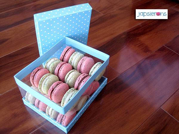 pink and green macarons